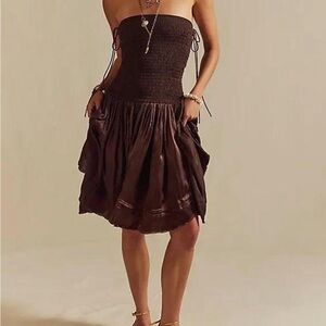 Free People Boho Chic Brown Convertible Midi Dress Skirt